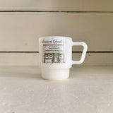 Season's Greetings Storefront Milk Glass Mug
