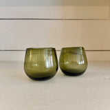 Olive Green, Blown Drinking Glass
